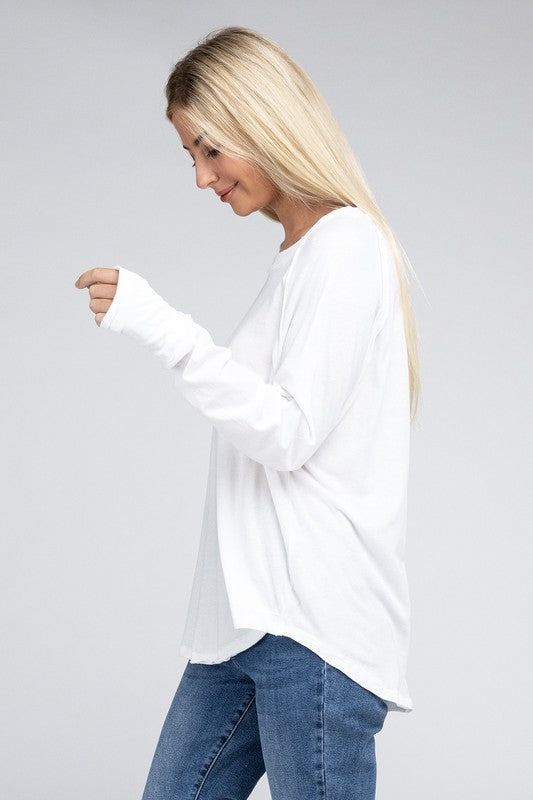 RAGLAN SLEEVE THUMBHOLE TEE Shai Blu