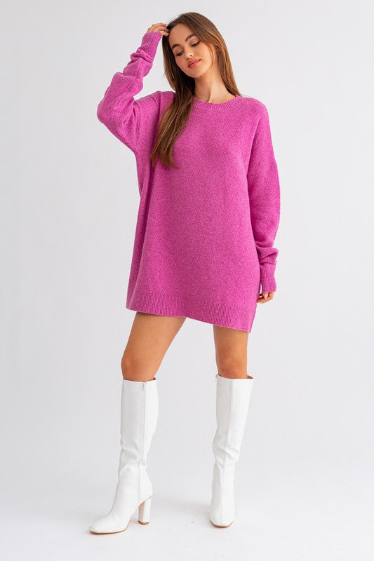 Recycled Yarn Oversized Sweater Dress LE LIS