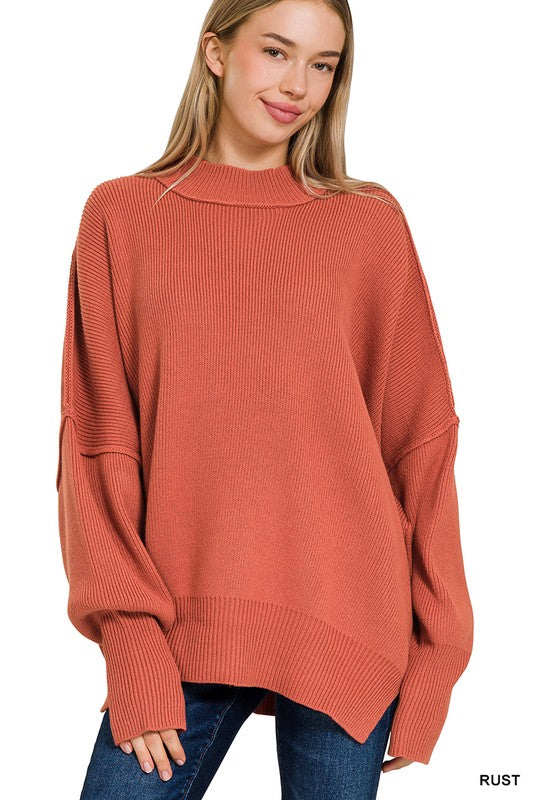 SIDE SLIT OVERSIZED SWEATER – Shai Blu