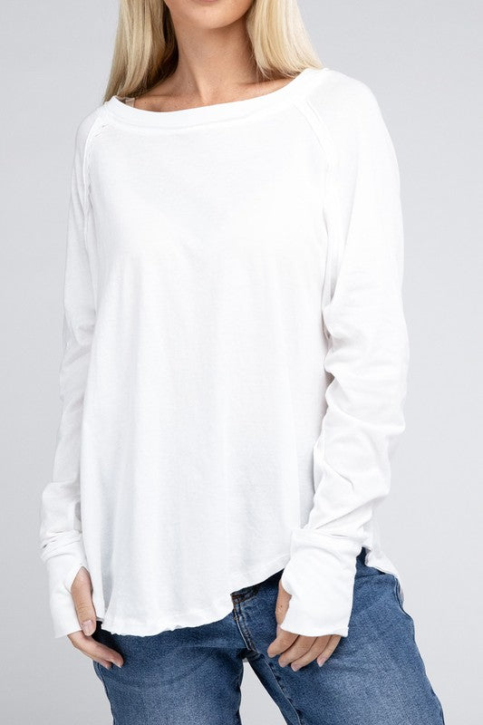 RAGLAN SLEEVE THUMBHOLE TEE Shai Blu