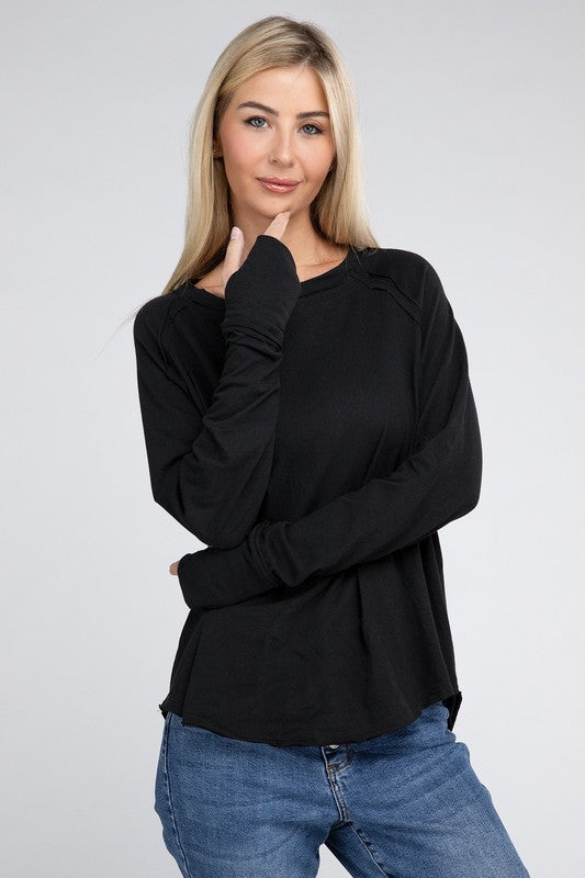 RAGLAN SLEEVE THUMBHOLE TEE Shai Blu
