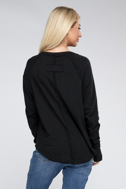 RAGLAN SLEEVE THUMBHOLE TEE Shai Blu