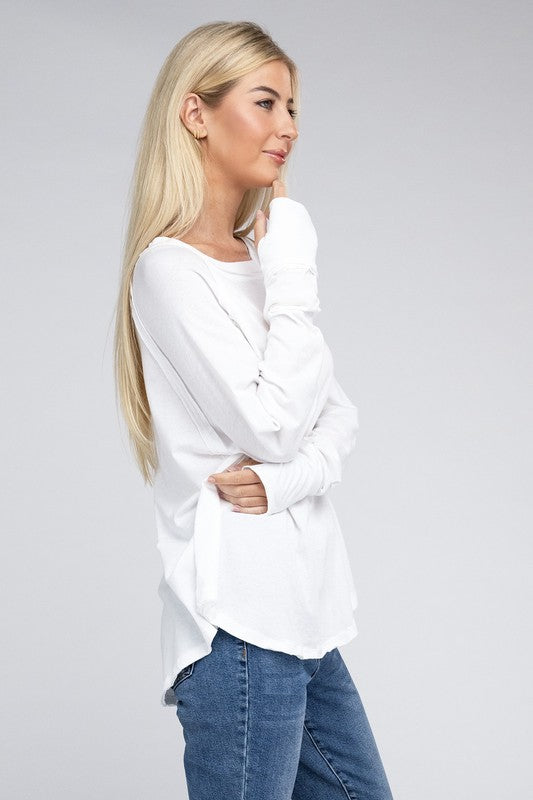 RAGLAN SLEEVE THUMBHOLE TEE Shai Blu