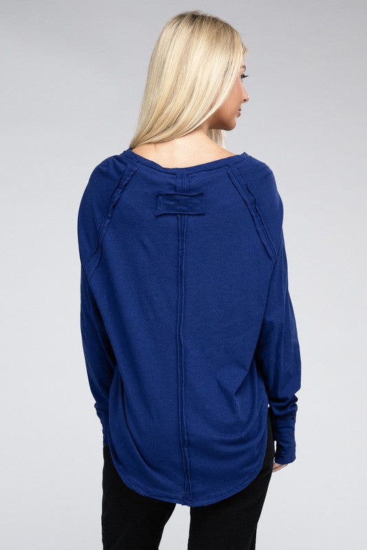 RAGLAN SLEEVE THUMBHOLE TEE Shai Blu