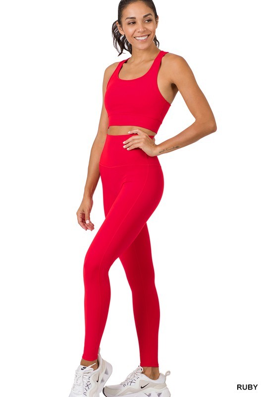 ATHLETIC RACERBACK TANK & LEGGING SET Shai Blu