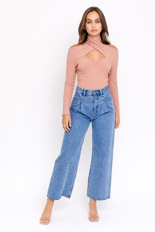 *CRISS-CROSS BODYSUIT CINNAMON Shai Blu