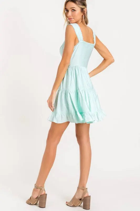 MINT CROCHET MINI DRESS Shai Blu
