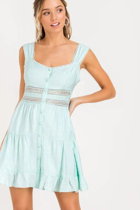 MINT CROCHET MINI DRESS Shai Blu
