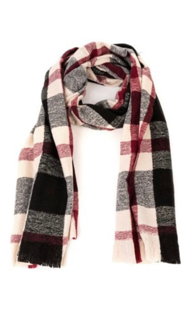 PLAID SCARF IVORY/RED/BLACK Shai Blu