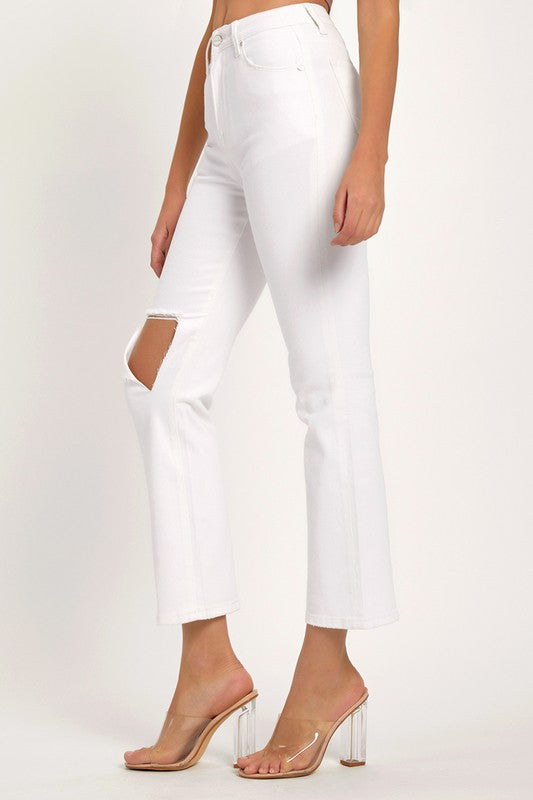 *BIANCA RELAXED FIT DISTRESSED WHITE JEAN Shai Blu