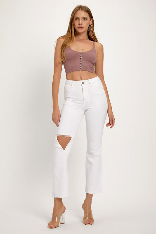 *BIANCA RELAXED FIT DISTRESSED WHITE JEAN Shai Blu