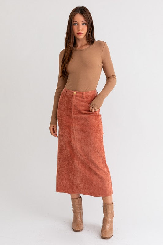 Cord skirt rust hotsell