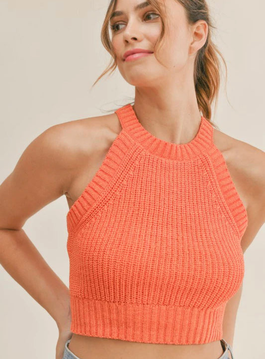 *HALTER KNIT SWEATER ORANGE Shai Blu