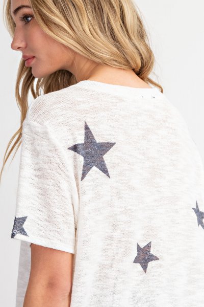 COUNTING THE STARS KNIT TOP Shai Blu