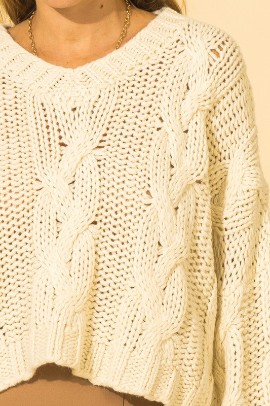 *Cable Knit Sweater Beige Shai Blu