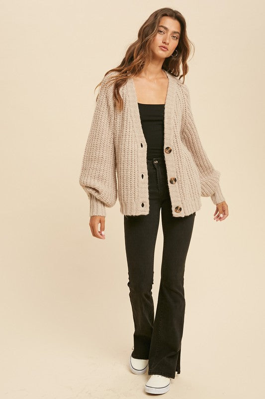 *BUTTON UP CARDIGAN LIGHT MINK Shai Blu