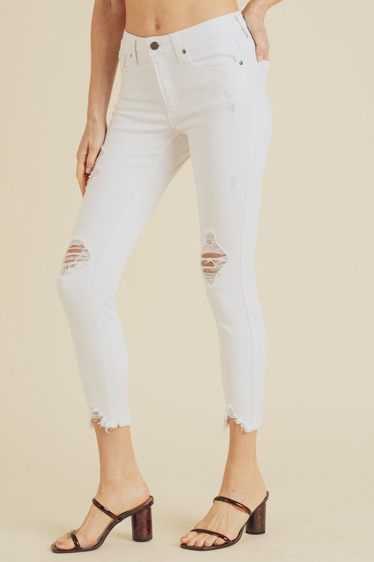 White ripped outlet jeans hollister