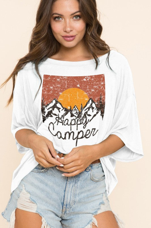 *HAPPY CAMPER TEE Shai Blu