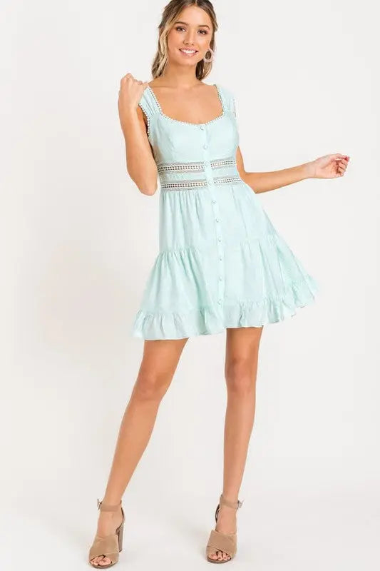 MINT CROCHET MINI DRESS Shai Blu