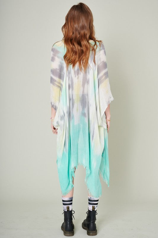 TIE DYE PRINT KIMONO MINT Shai Blu