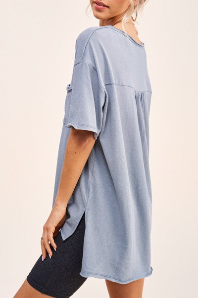 POCKET TEE STEEL BLUE Shai Blu