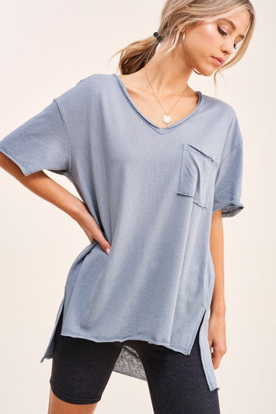 POCKET TEE STEEL BLUE Shai Blu