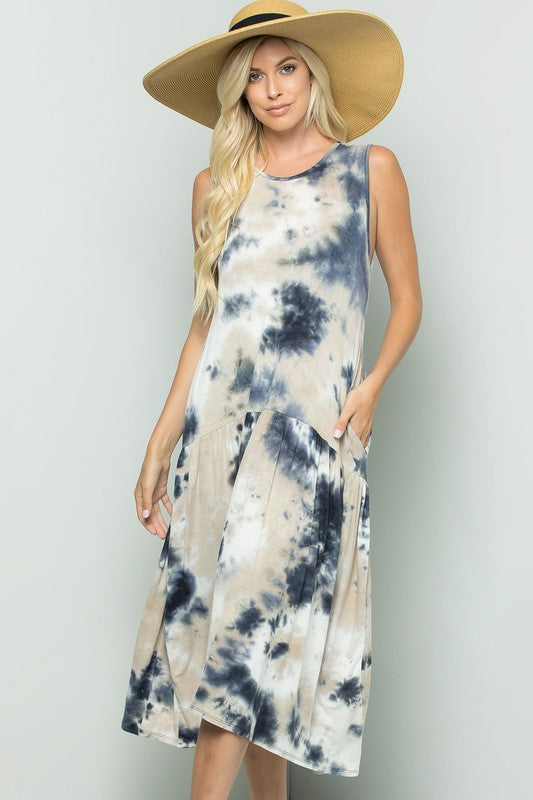 MOCHA MIX TIE DYE DRESS Shai Blu