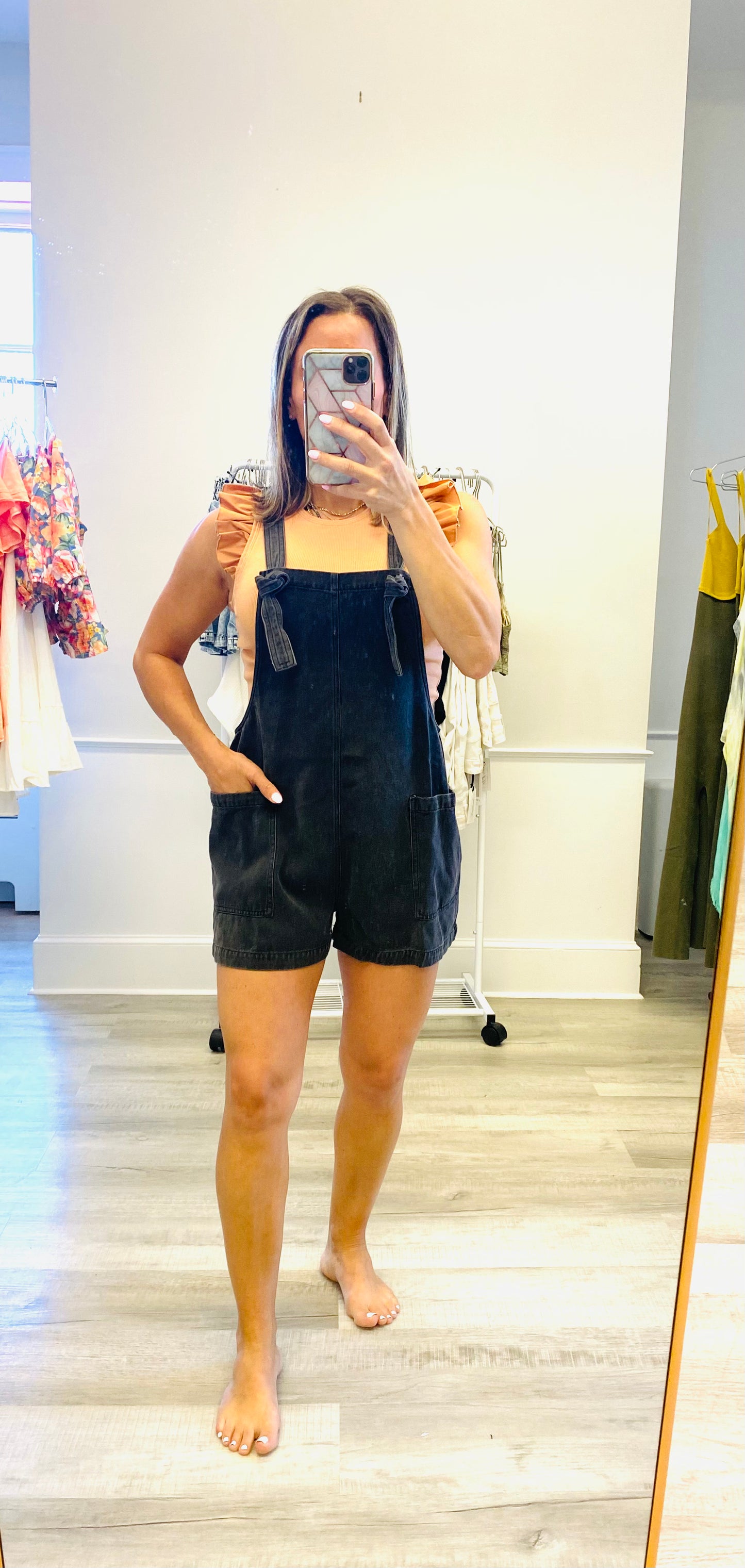 Overall Shorts Charcoal Shai Blu