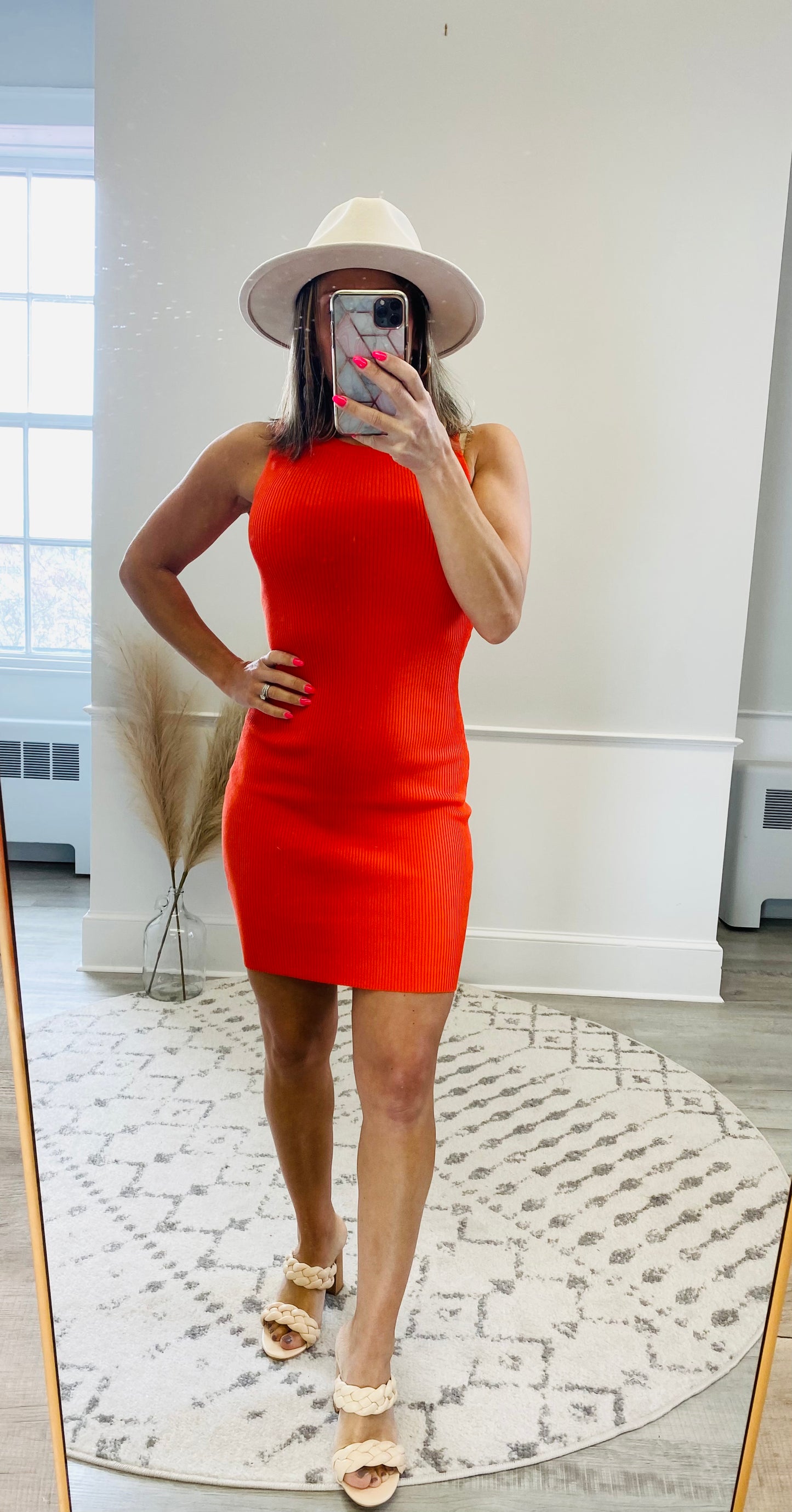 RIBBED MINI DRESS ORANGE Shai Blu